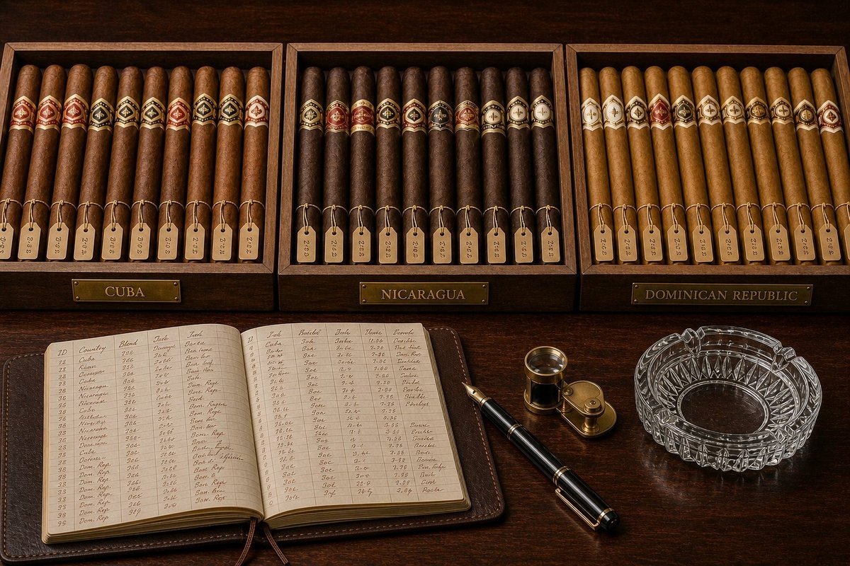 Calibration cigars displayed on editorial desk